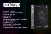 INCA IMG-343 USB 6400dpi siyah RGB Optik Oyuncu Mouse makro kablolu Gamıng Mouse